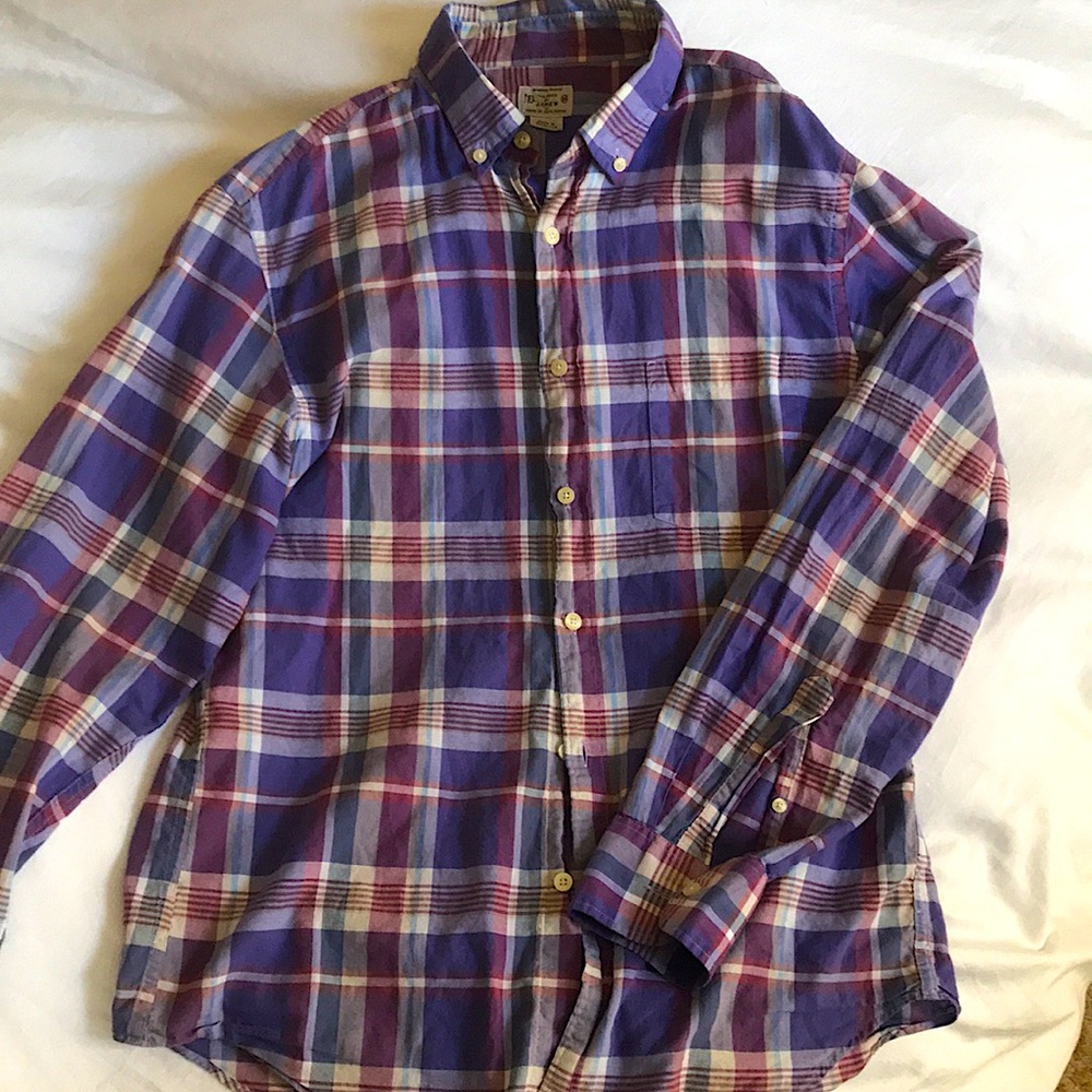 J. Crew Men's M Long Sleeve Plaid Button Down
